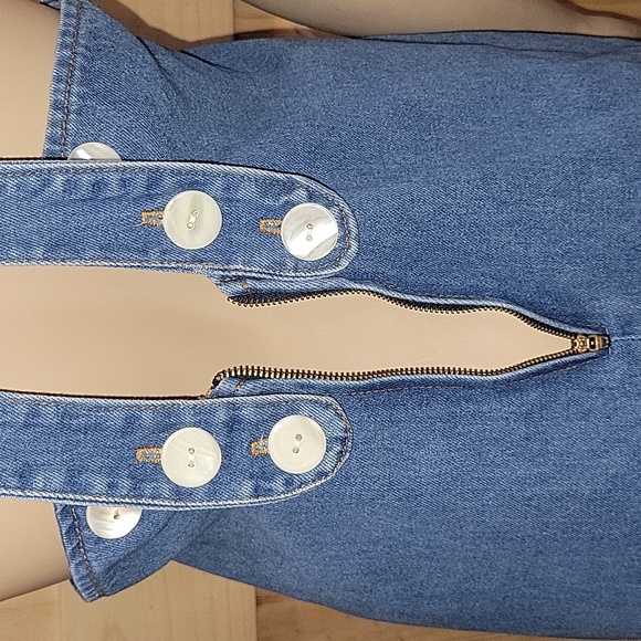 Vintage | Mirage Artwear Denim Dress Pearl & Silver Details | Medium - Picture 7 of 9